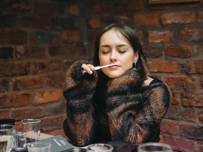 woman at a perfume making class